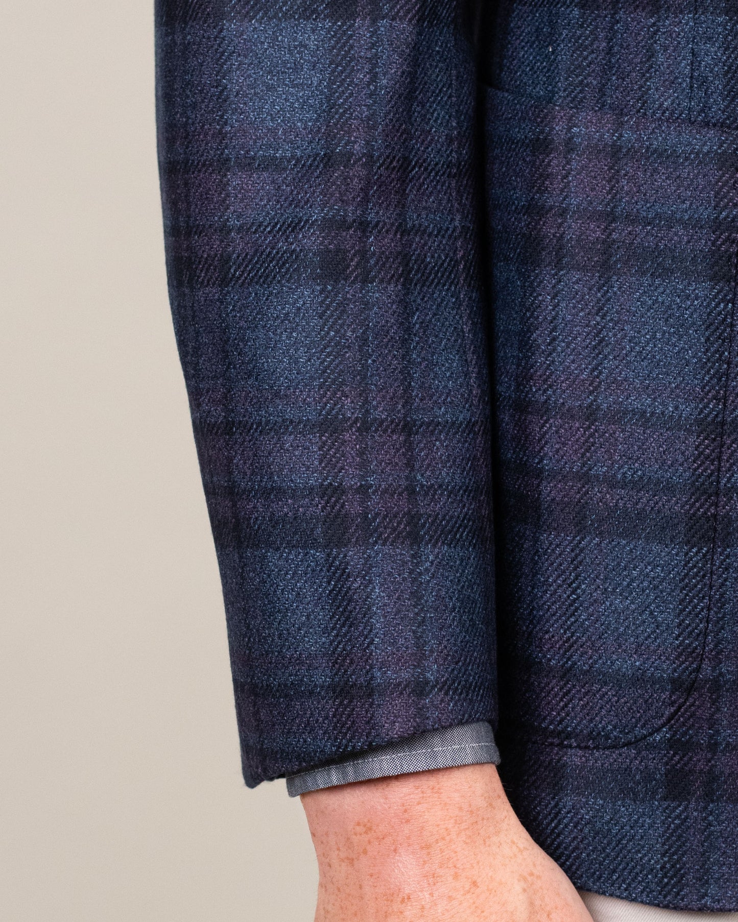 lbm navy plaid soft coat