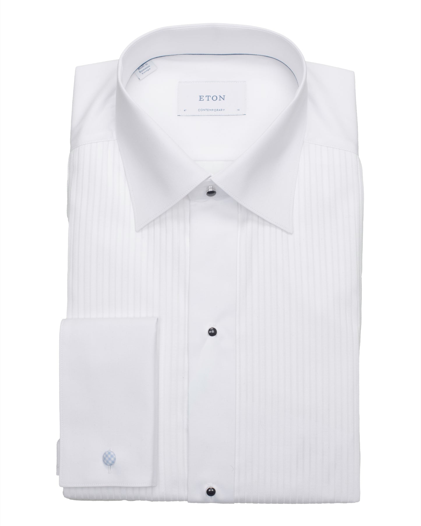 eton cont white pleated tux shirt