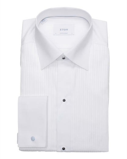 eton cont white pleated tux shirt