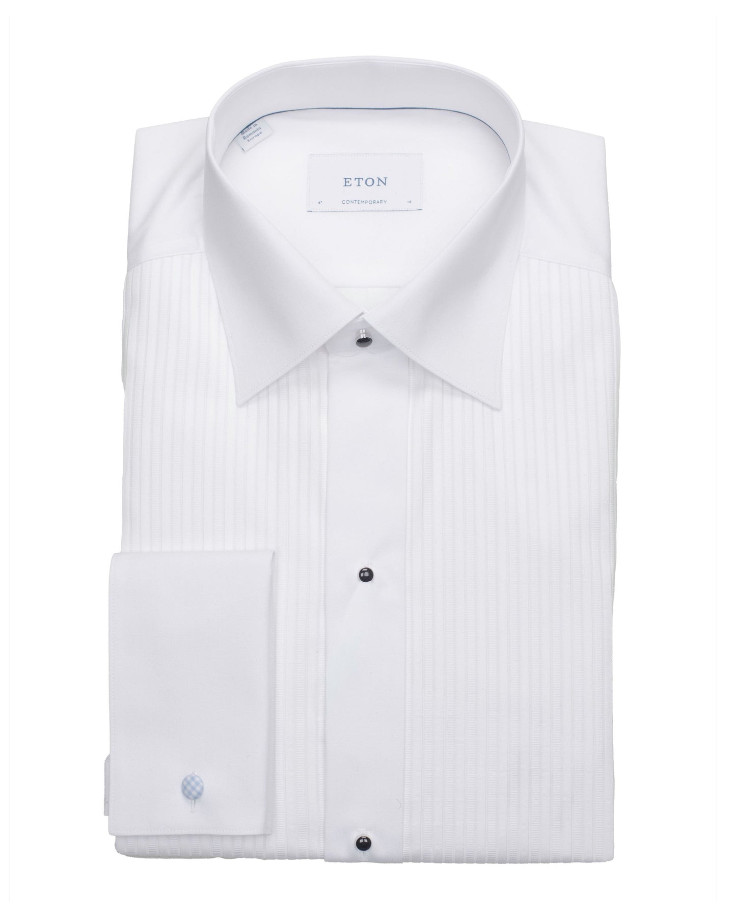 eton cont white pleated tux dress shirt