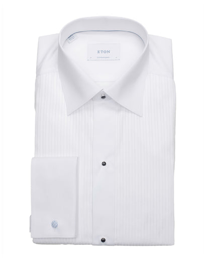 eton cont white pleated tux dress shirt