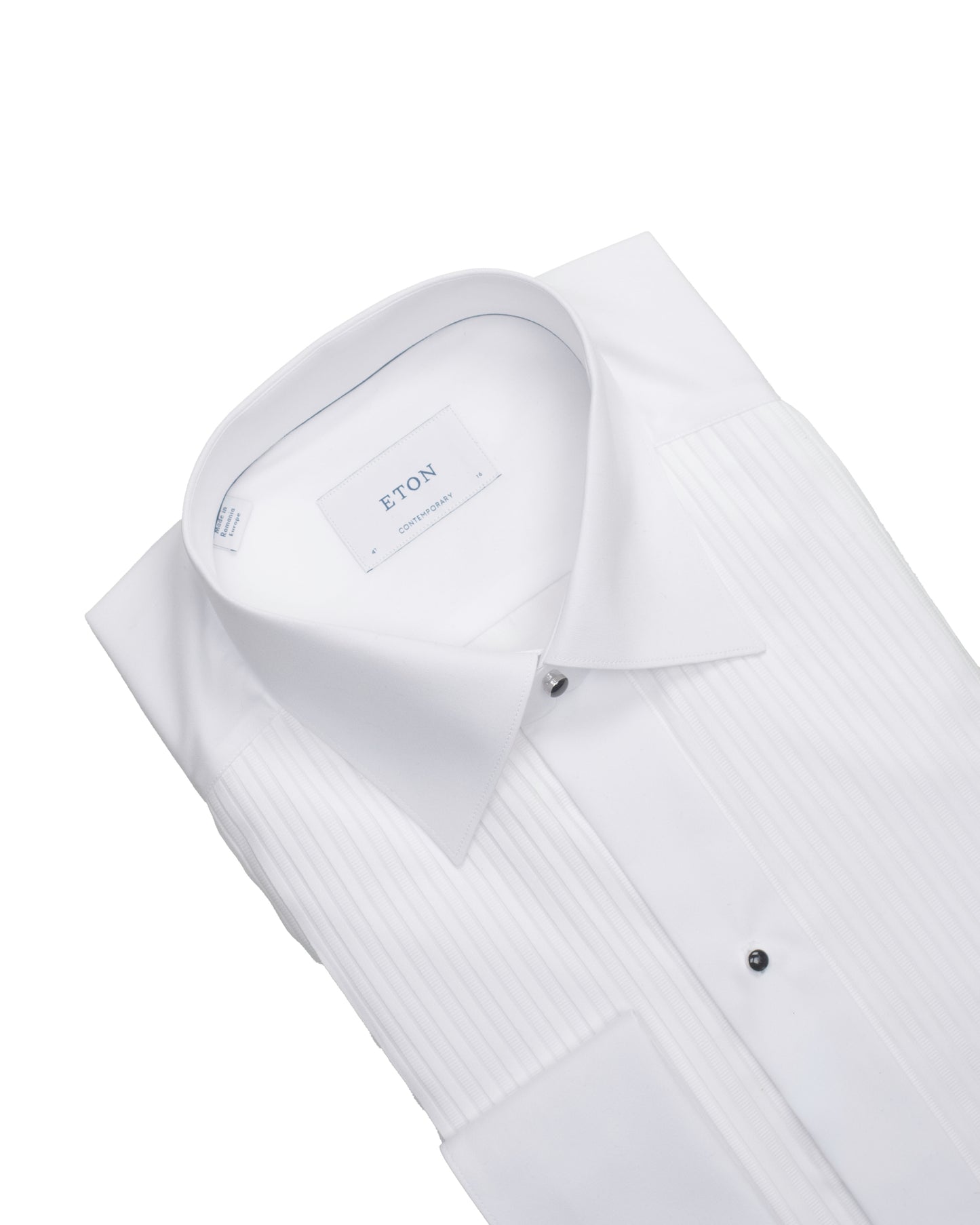 eton cont white pleated tux shirt