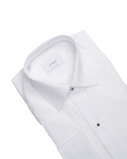 eton cont white pleated tux shirt