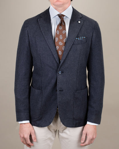 lbm navy cash silk soft coat