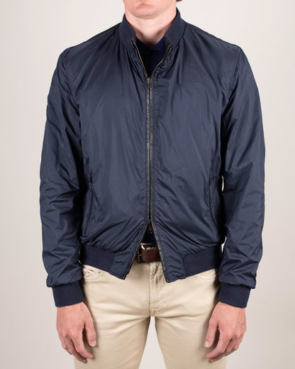 khakis brand navy reversible blouson leather jacket