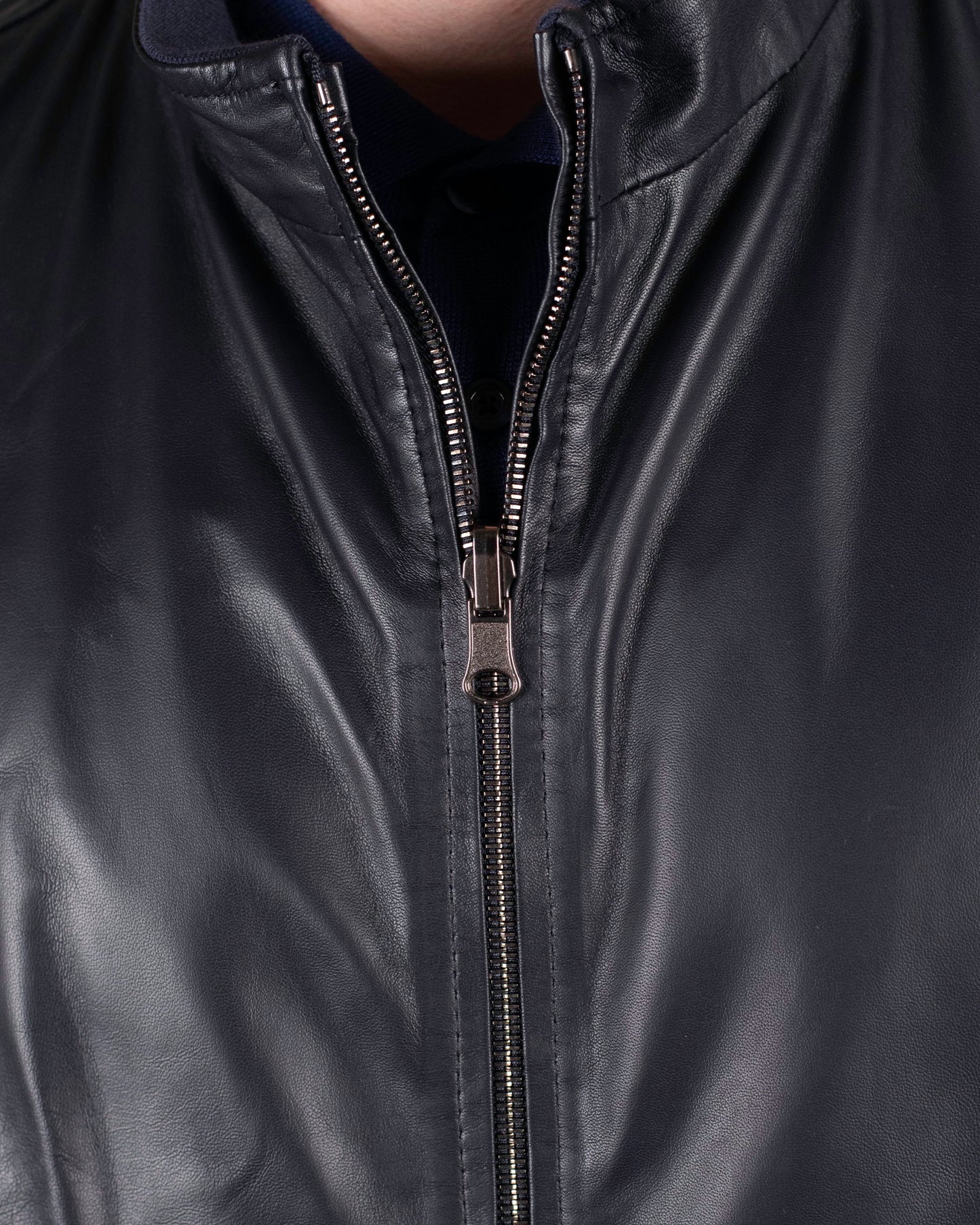 khakis brand navy reversible blouson leather jacket