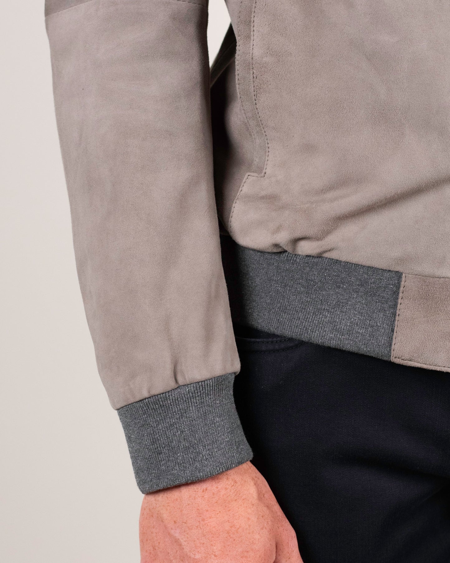 khakis brand grey suede bomber jacket