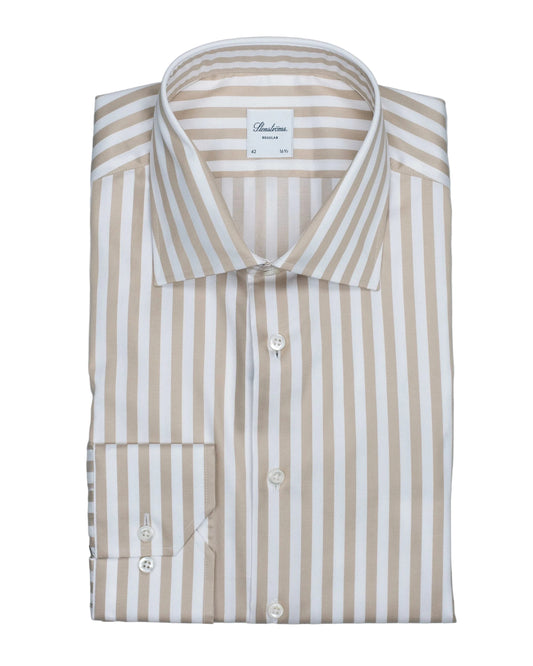 stenstroms khaki stripe shirt