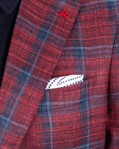 isaia red plaid sport coat