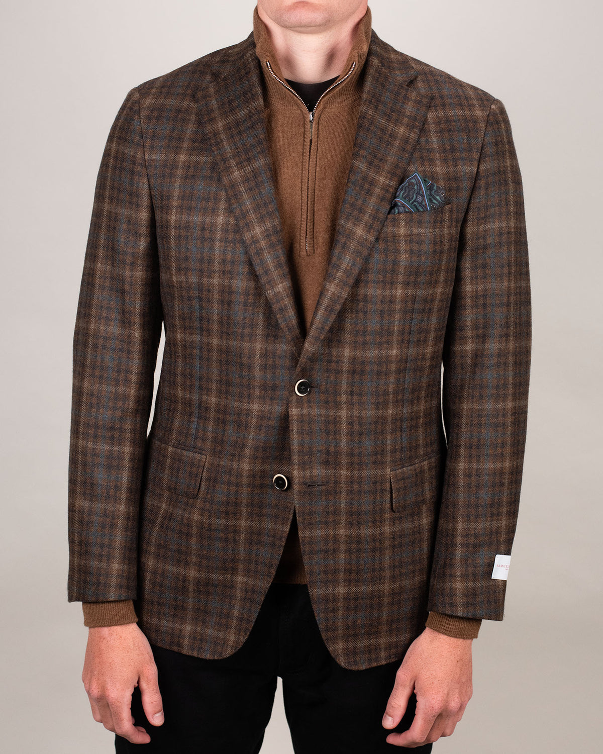 khakis brand brown navy check sport coat