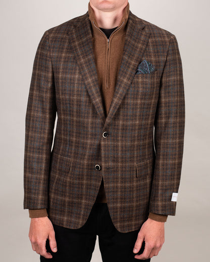 khakis brand brown navy check sport coat