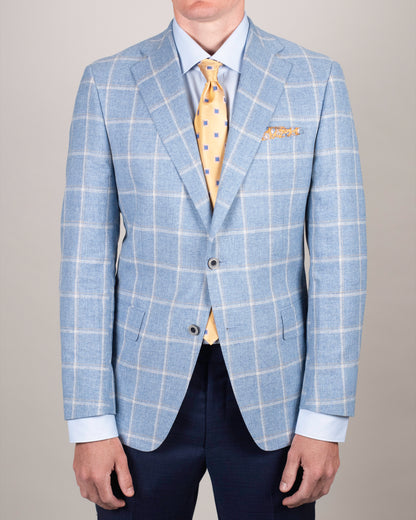 khakis brand blue windowpane sport coat