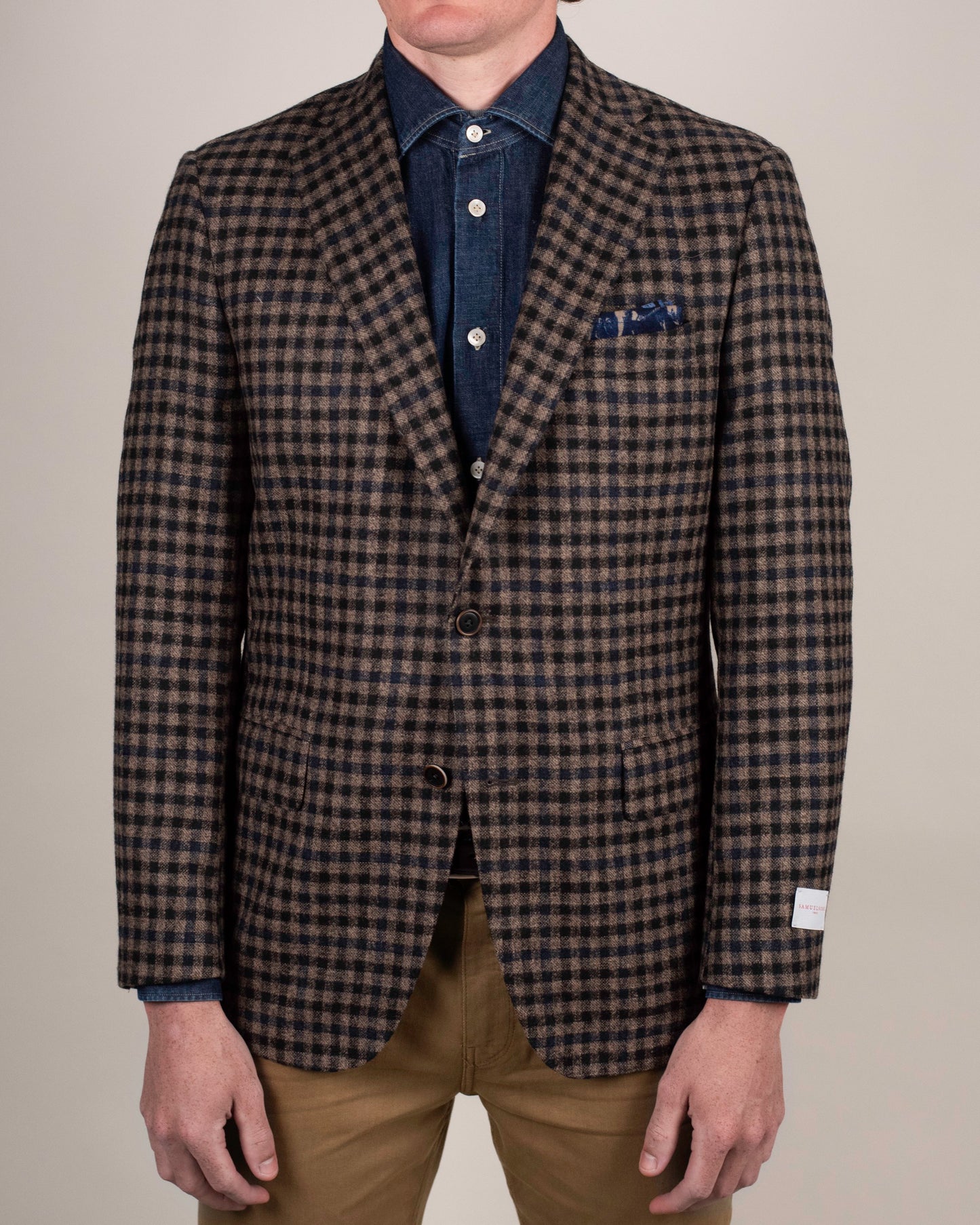 khakis brand brown check sport coat