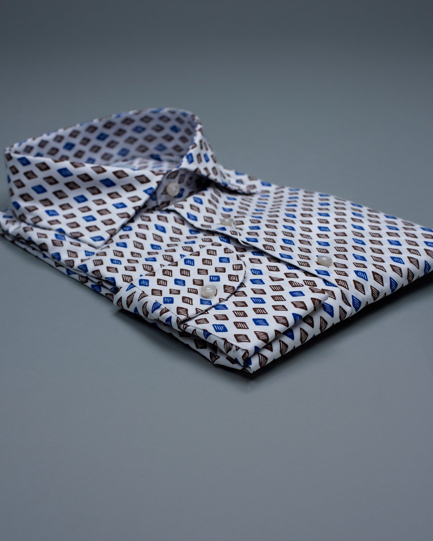 khakis brand blue geometric pattern shirt