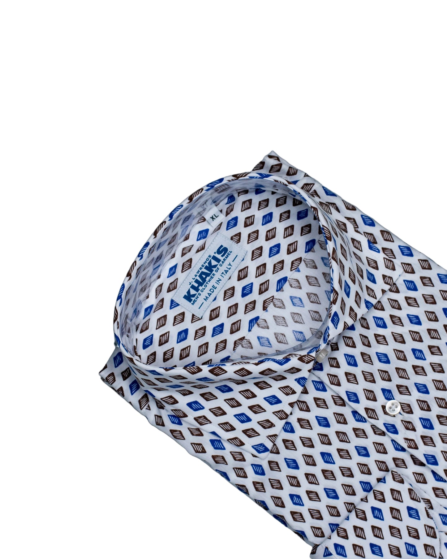 khakis brand blue geometric pattern shirt