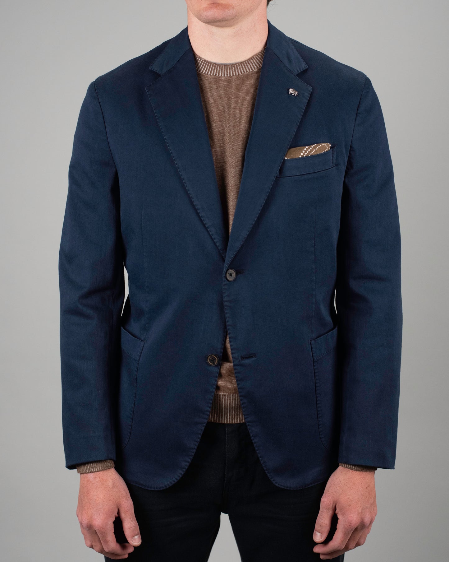 khakis brand filippo blue stretch soft coat