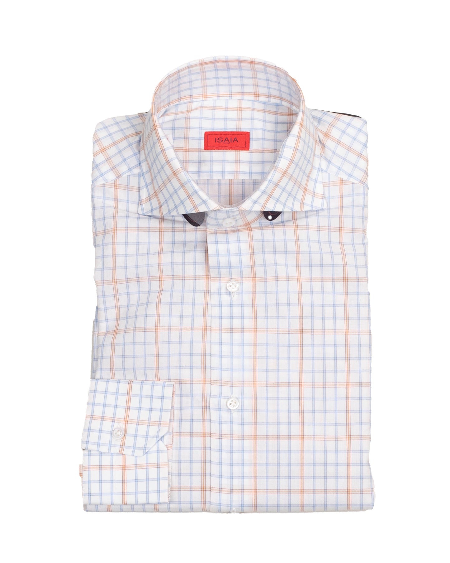 isaia white and blue shirt