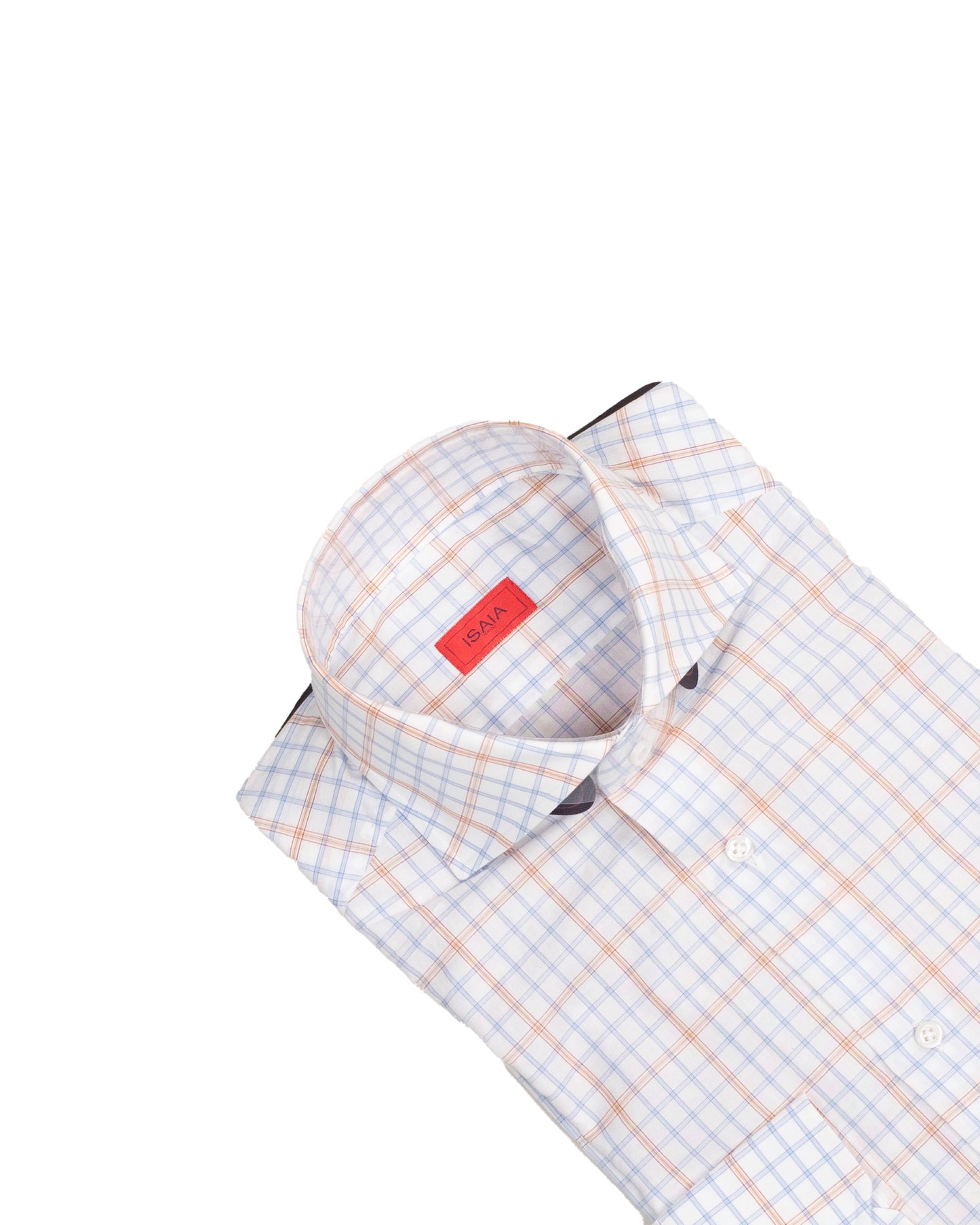 isaia white and blue shirt
