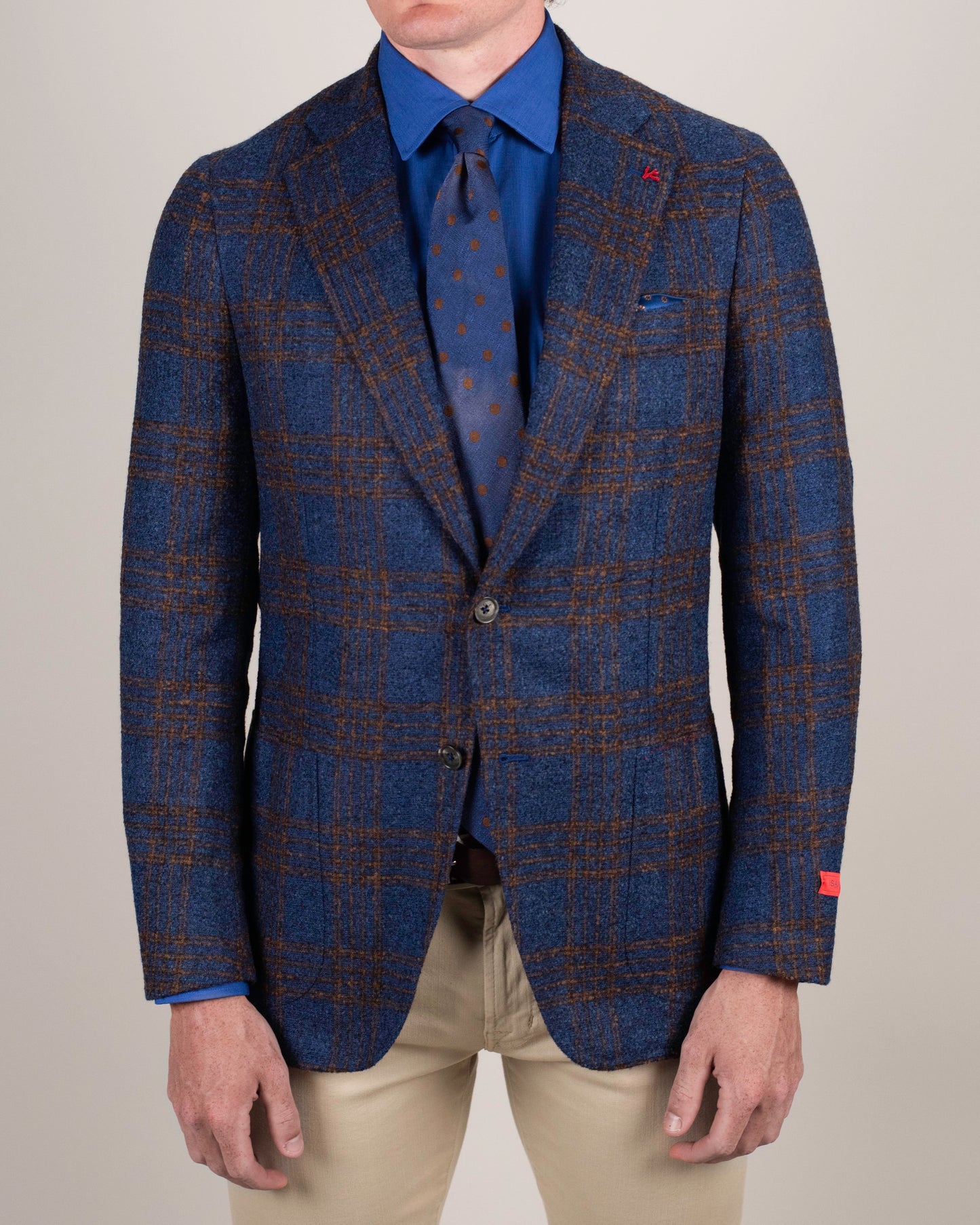 isaia blue alpaca plaid sport coat