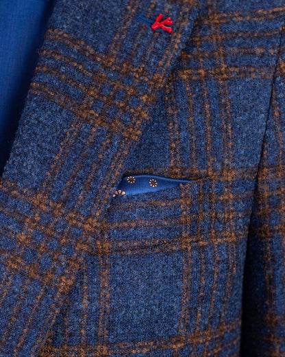 isaia blue alpaca plaid sport coat