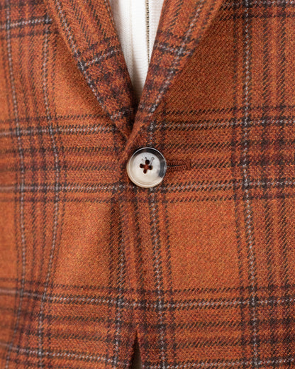isaia orange plaid sport coat