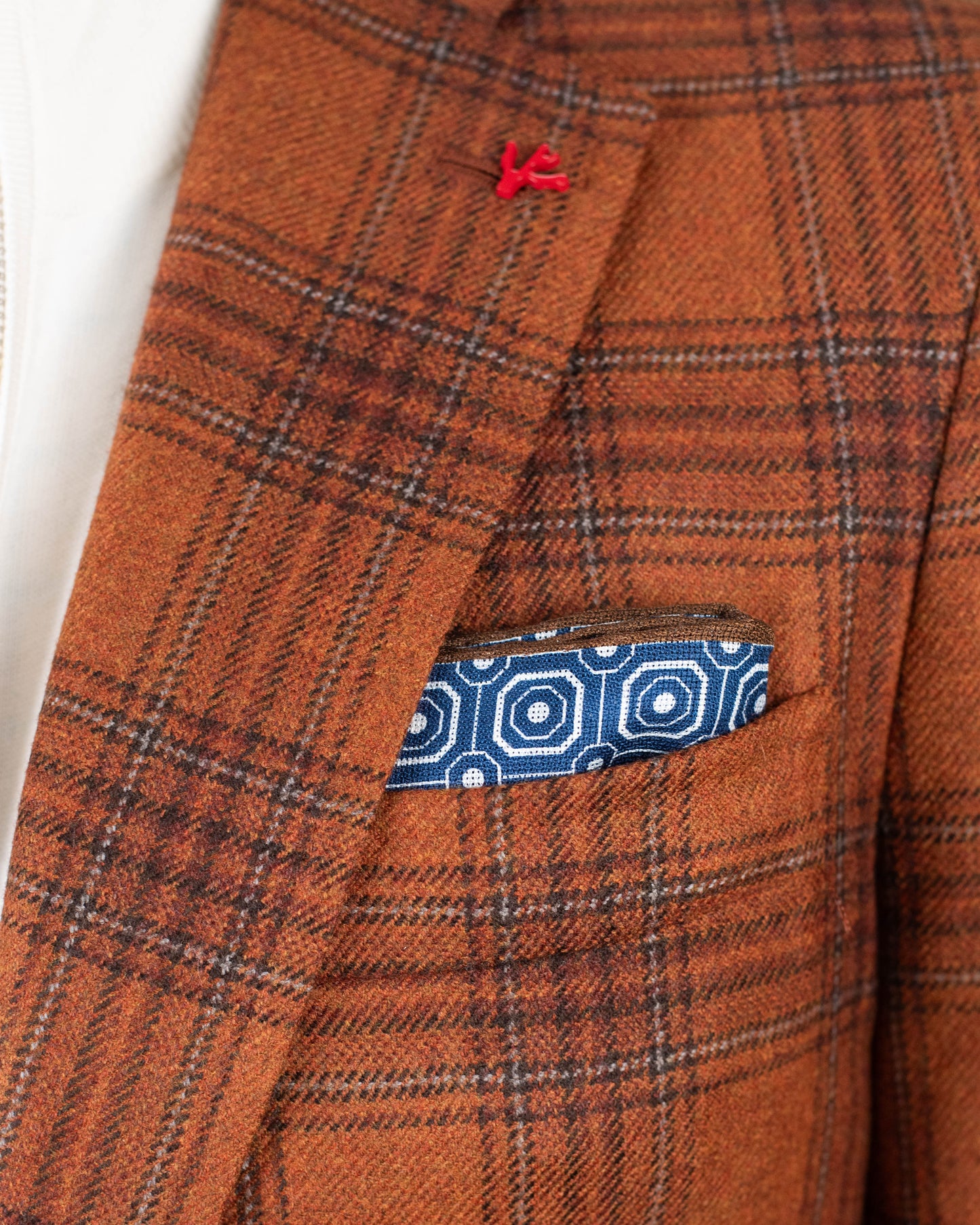 isaia orange plaid sport coat