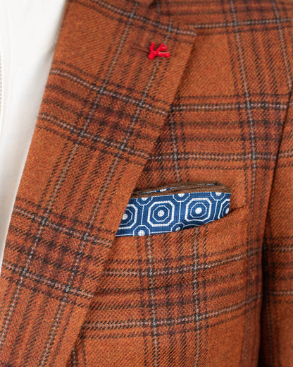 isaia orange plaid sport coat