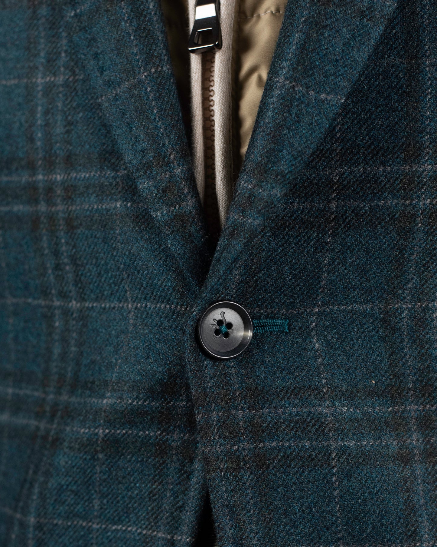 isaia teal plaid sportcoat