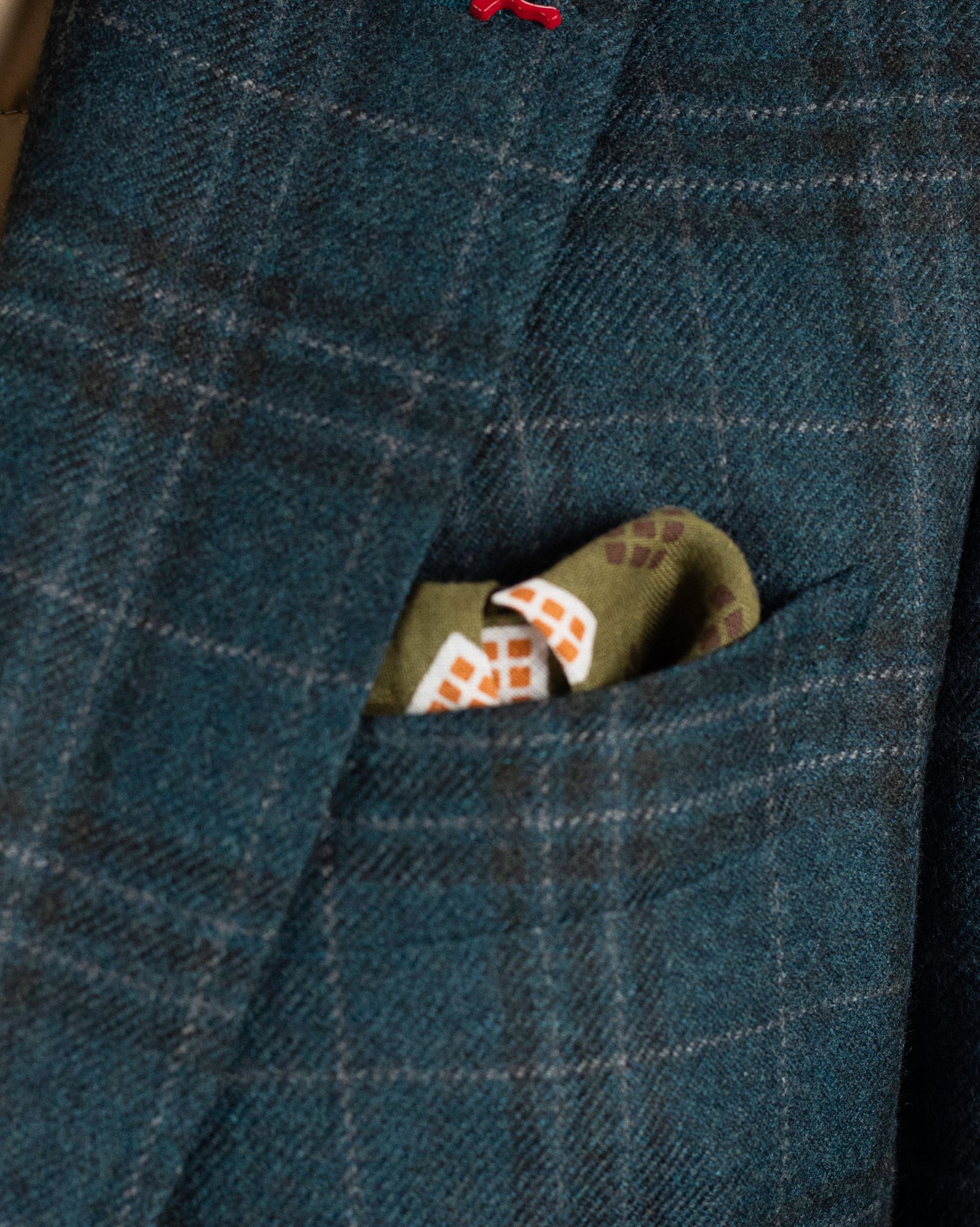 isaia teal plaid sportcoat