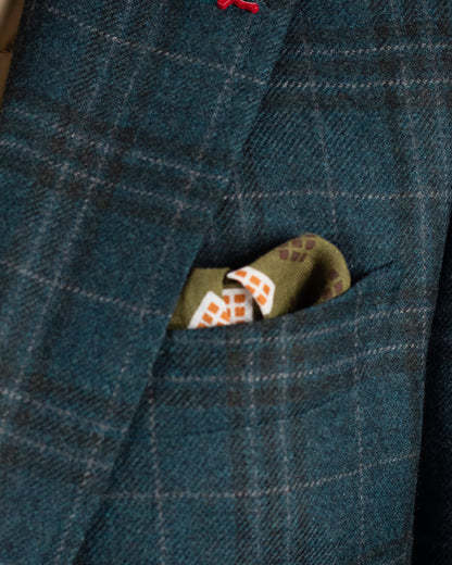 isaia teal plaid sportcoat