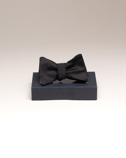 eton black twill silk selftie bow