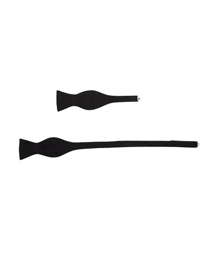 eton black twill silk selftie bow