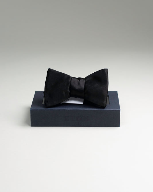 eton black silk selftie bow