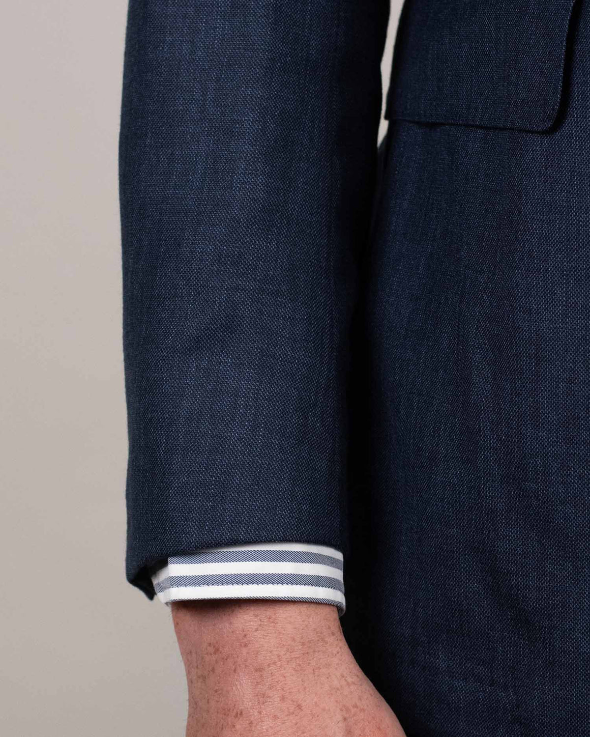 tmb blue sharkskin travel suit
