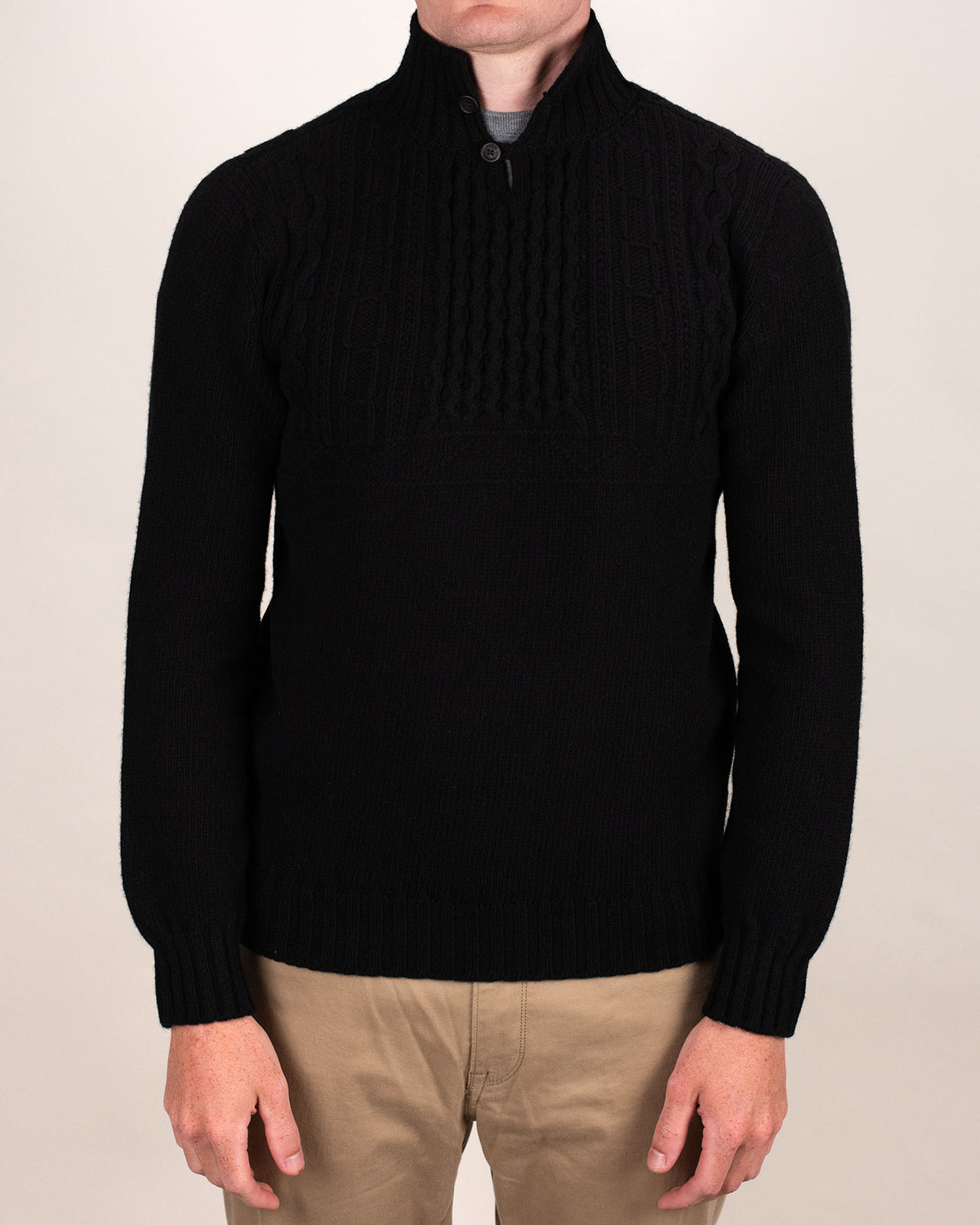inis meain lambswool button neck sweater