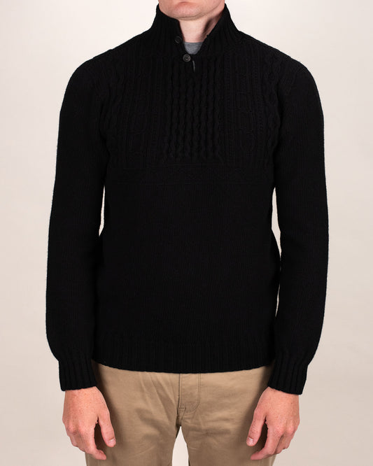 inis meain lambswool button neck sweater