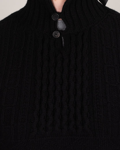 inis meain lambswool button neck sweater