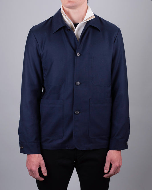 khakis brand navy wool silk bomber
