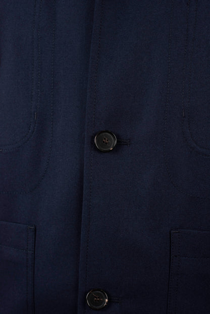 khakis brand navy wool silk bomber