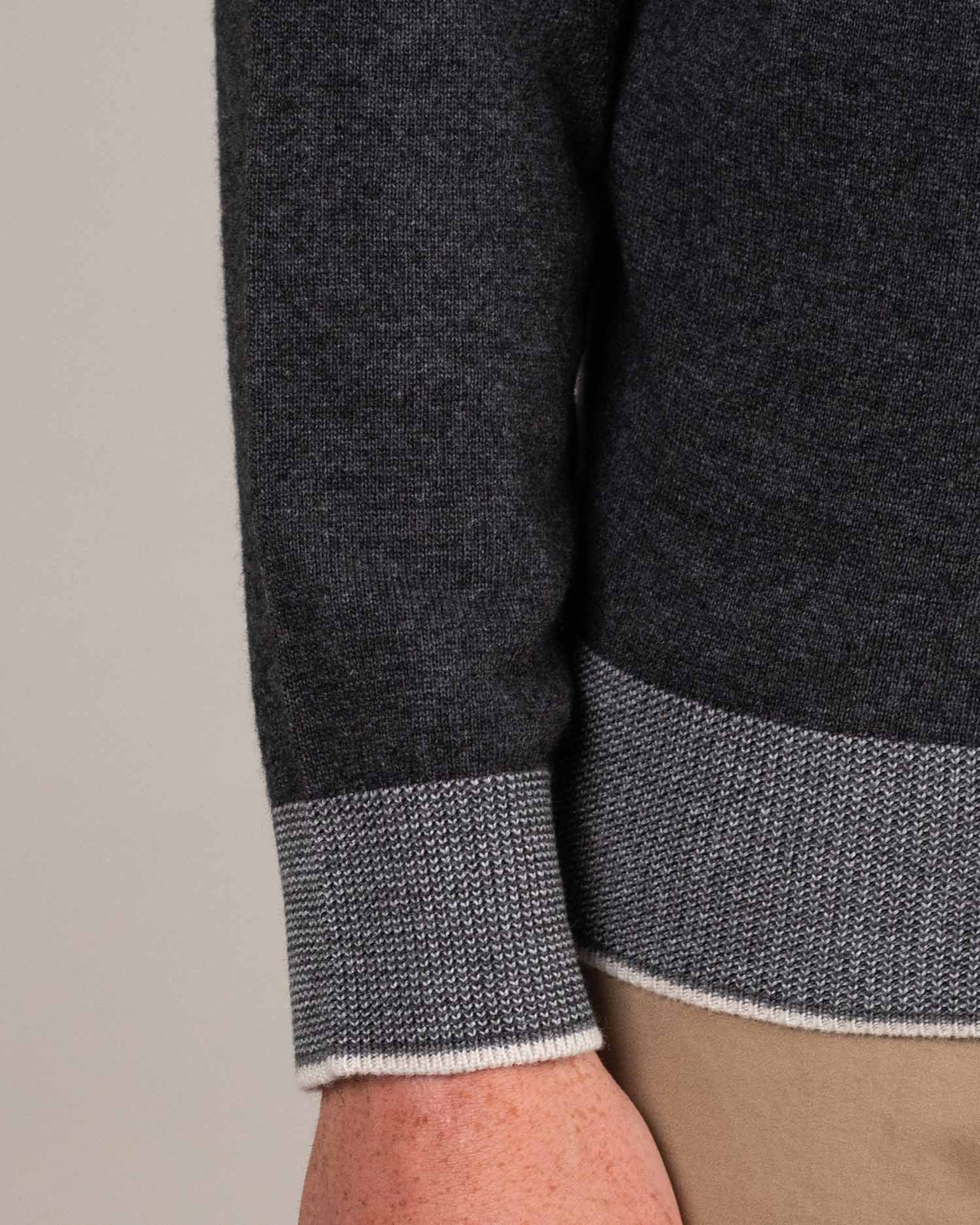 khakis brand merino wool zip sweater