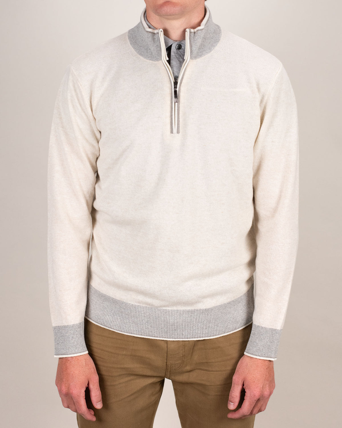 khakis brand merino wool zip sweater