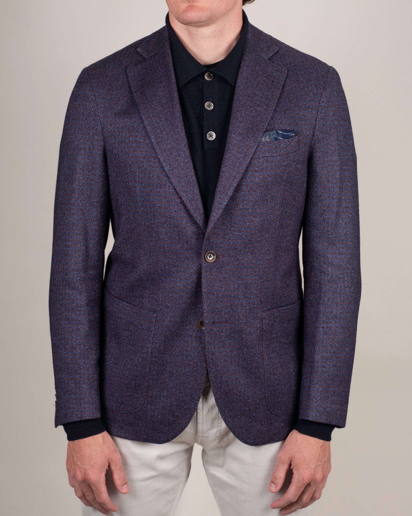 khakis brand navy and brown houndstooth sport coat
