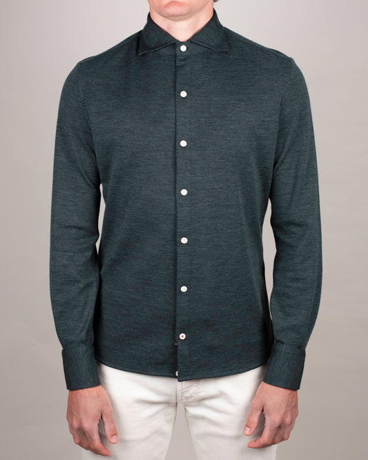 isaia soft jersey shirt jacket
