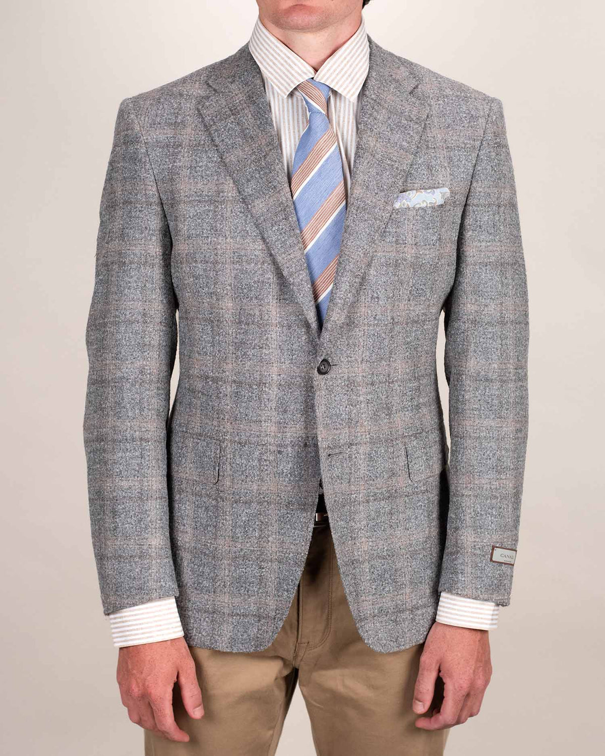 canali grey melange sport coat