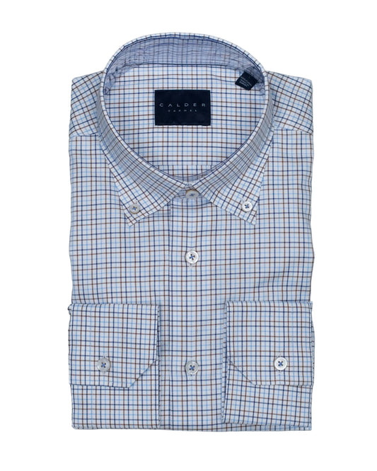 calder blue and brown check shirt