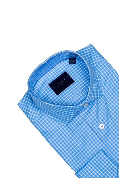 calder blue check dress shirt