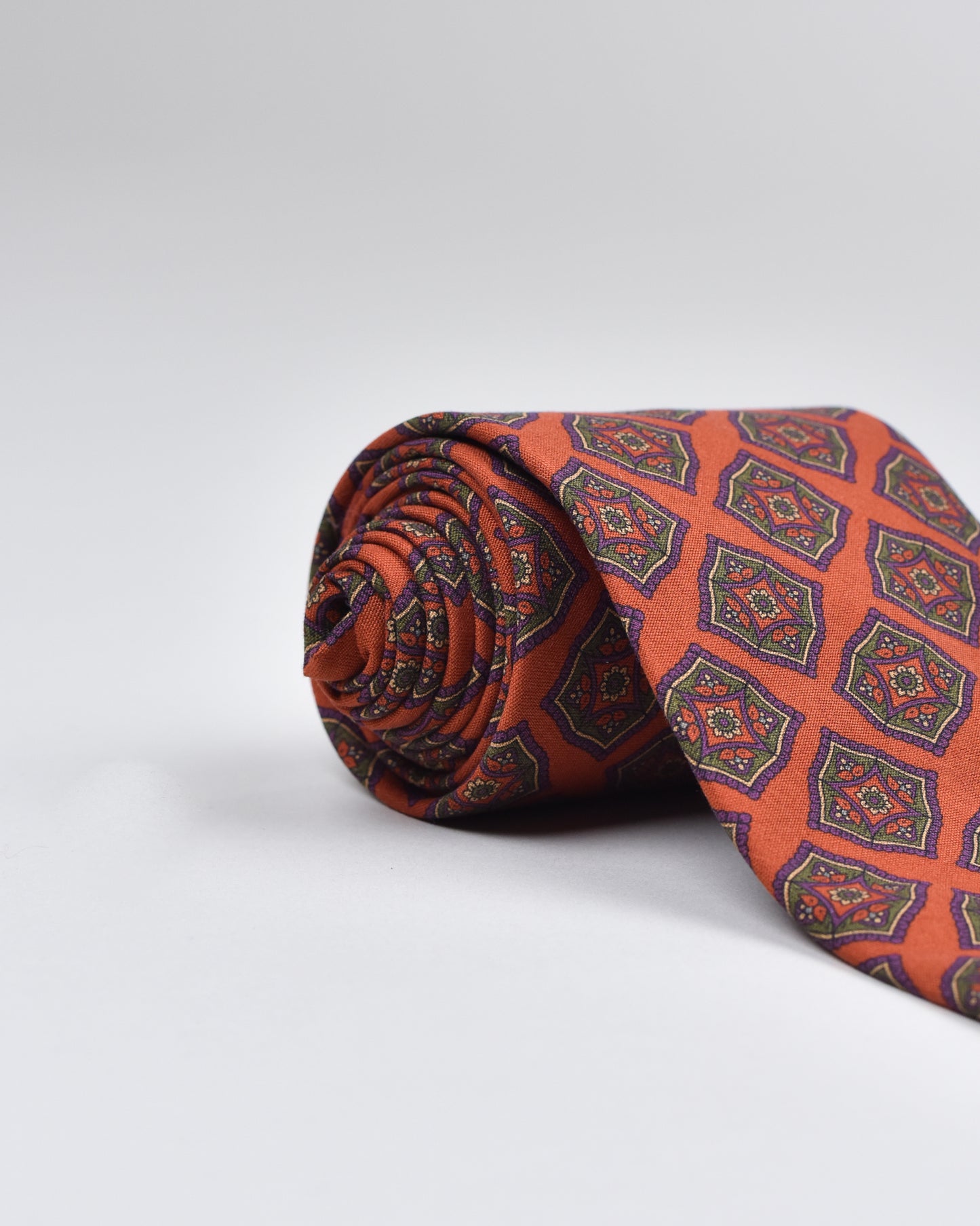 Khakis of Carmel - Silk Printed Tie in Orange