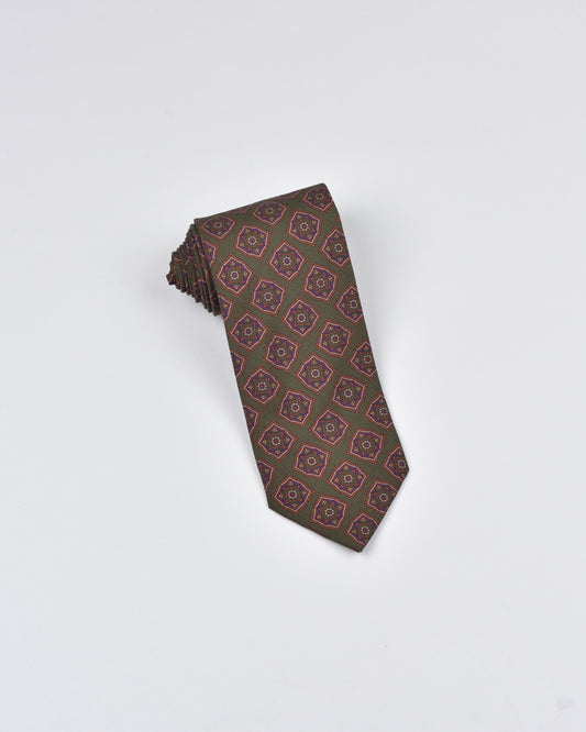 Khakis of Carmel - Silk Printed Tie in Green