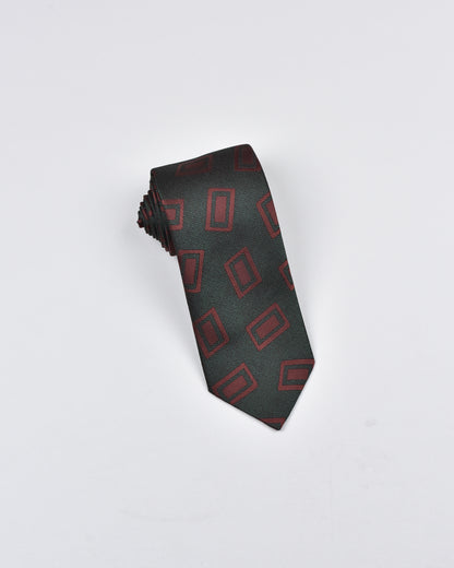 Khakis of Carmel - Silk Printed Tie in Green and Maroon