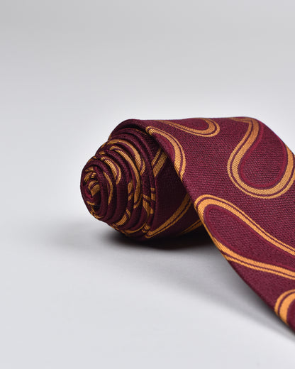 Khakis of Carmel - Silk Printed Tie in Red and Gold